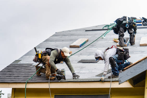 Professional Gutter Installation technician working in Greene, NY